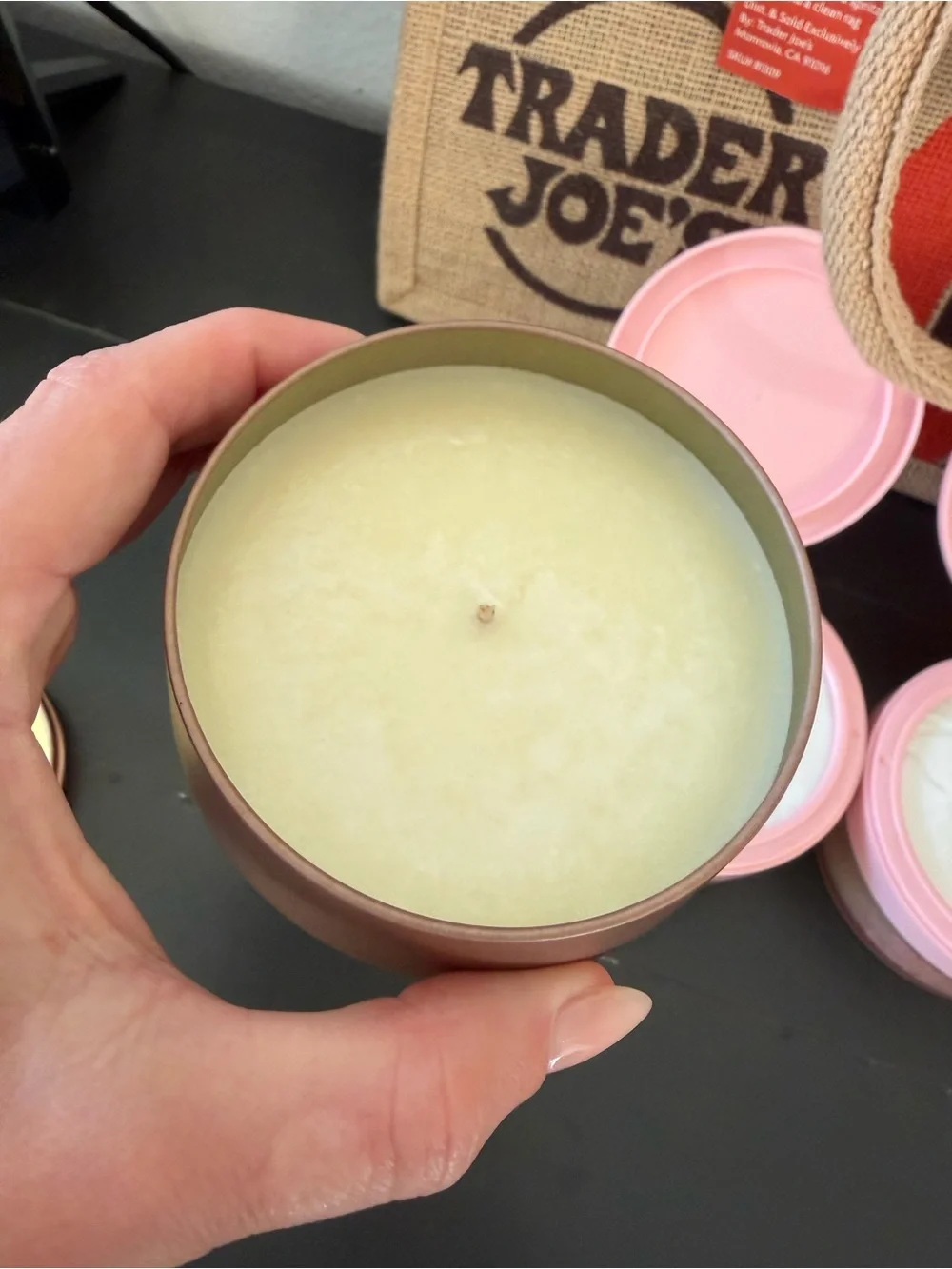 Trader Joe’s Rose Oil Body Scrub 3-Pack + Pasadena Jute Tote Bag NEW